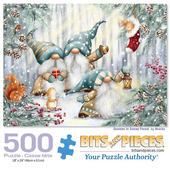 Gnomes In Snowy Forest Jigsaw Puzzle