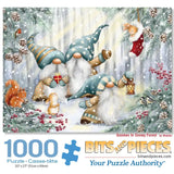 Gnomes In Snowy Forest Jigsaw Puzzle