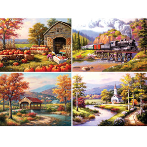 Set of 4 Sung Kim 1000 Piece Jigsaw Puzzles