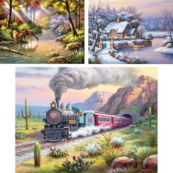 Set of 3 Sung Kim 1000 Piece Jigsaw Puzzles