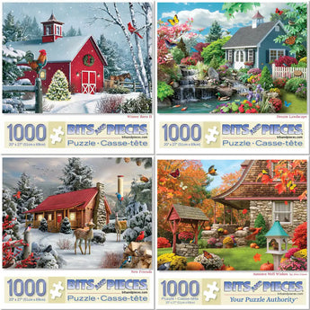 Set of 4  Alan Giana Jigsaw Puzzles