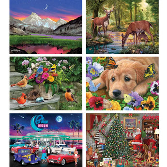 Set of 6  Best Selling Artists Puzzles Holiday Catalog