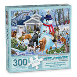 Pups Dressing The Snowman Jigsaw Puzzle