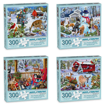 Set Of 4 Mary Thompson Jigsaw Puzzles