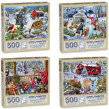 Set Of 4 Mary Thompson Jigsaw Puzzles