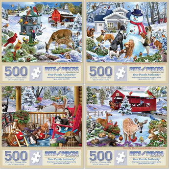 Set Of 4 Mary Thompson Jigsaw Puzzles