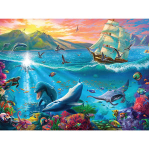 Sailboat And The Underwater World Jigsaw Puzzle