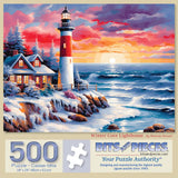 Winter Cove Lighthouse Jigsaw Puzzle