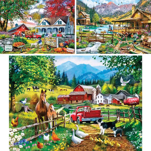 Set Of 3 Richard Macneil Jigsaw Puzzles