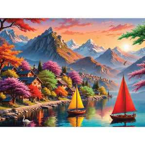 Lakeside Village Jigsaw Puzzle