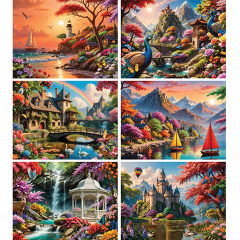 Set of 6 : Yuri Khrushch Spring Jigsaw Puzzles