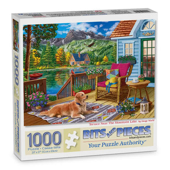 Terrace Near The Mountain Lake Jigsaw Puzzle