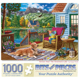 Terrace Near The Mountain Lake Jigsaw Puzzle