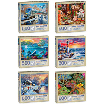 Set Of 6 Early Winter Jigsaw Puzzles