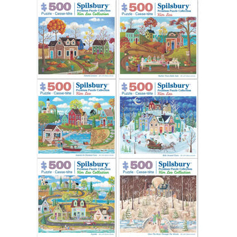 Set Of 6 Kim Leo Jigsaw Puzzles