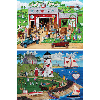 Set Of 2 Joseph Holodook Jigsaw Puzzles