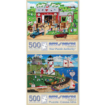 Set Of 2 Joseph Holodook Jigsaw Puzzles