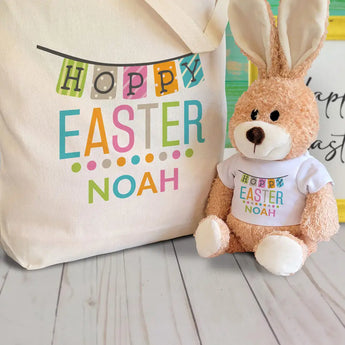 Personalize Hoppy Easter Gift Set- Bunny and Tote