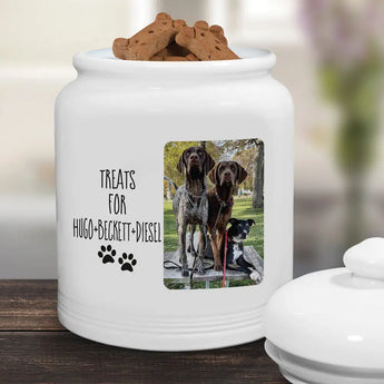 Personalize Dog Treat Jar- Photo and Name