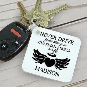 Personalize Guardian Angel Keychain