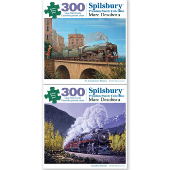 Set of 2 : Train Theme Jigsaw Puzzle by Marc Desobeau