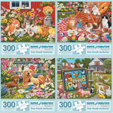 Set of 4 : William Vanderdasson Spring Jigsaw Puzzles