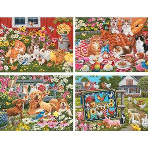 Set of 4 : William Vanderdasson Spring Jigsaw Puzzles