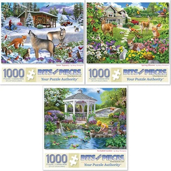 Set of 3 : Mary Thompson Spring Jigsaw Puzzles