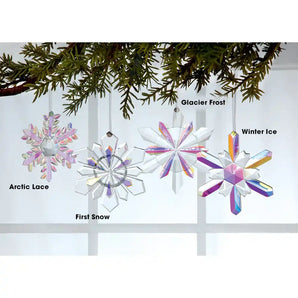 Faceted Crystal Snowflake Ornament - Bits and Pieces
