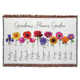 Personalized Flower Garden Throw Blanket