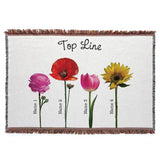 Personalized Flower Garden Throw Blanket