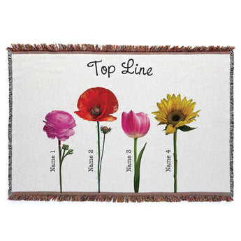 Personalized Flower Garden Throw Blanket