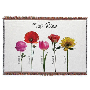 Personalized Flower Garden Throw Blanket