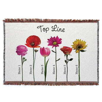 Personalized Flower Garden Throw Blanket