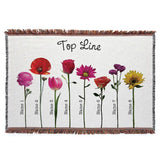 Personalized Flower Garden Throw Blanket