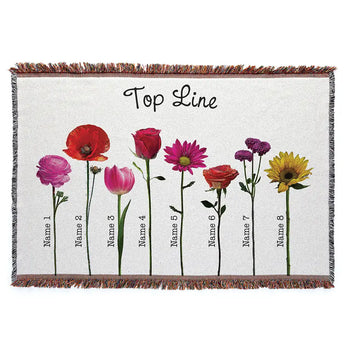 Personalized Flower Garden Throw Blanket