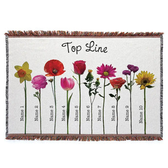 Personalized Flower Garden Throw Blanket