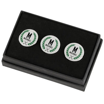 Personalized Laurel Wreath Golf Ball Markers Set