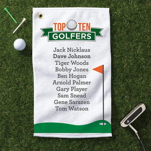 Personalized Top Ten Golfers Towel