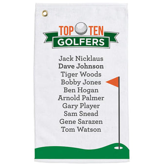 Personalized Top Ten Golfers Towel