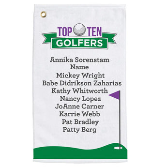 Personalized Top Ten Golfers Towel